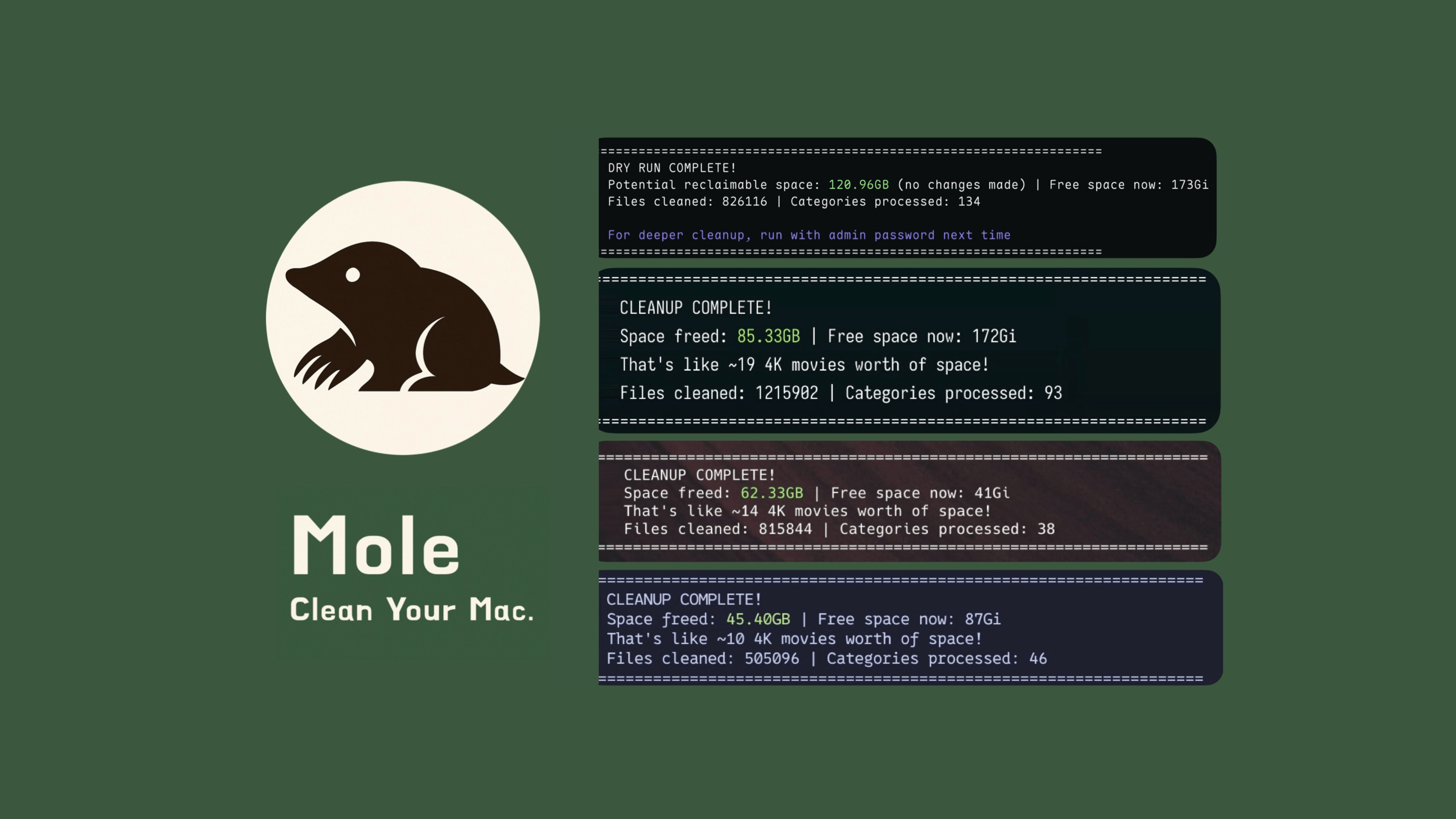 Mole: 一款免费开源的 Mac 清理神器