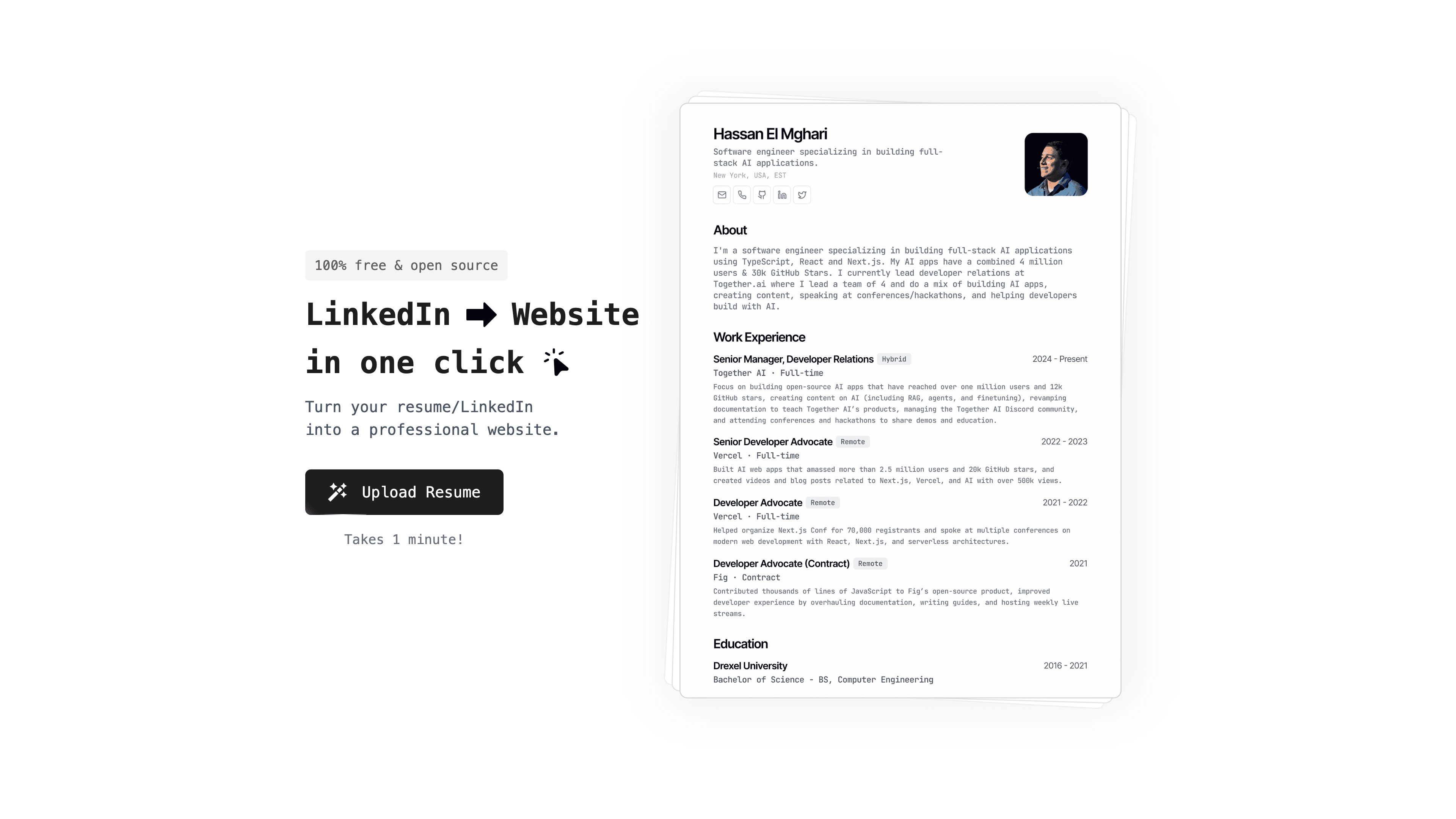 Self: The AI Project That Turns Your Resume into a Personal Website
