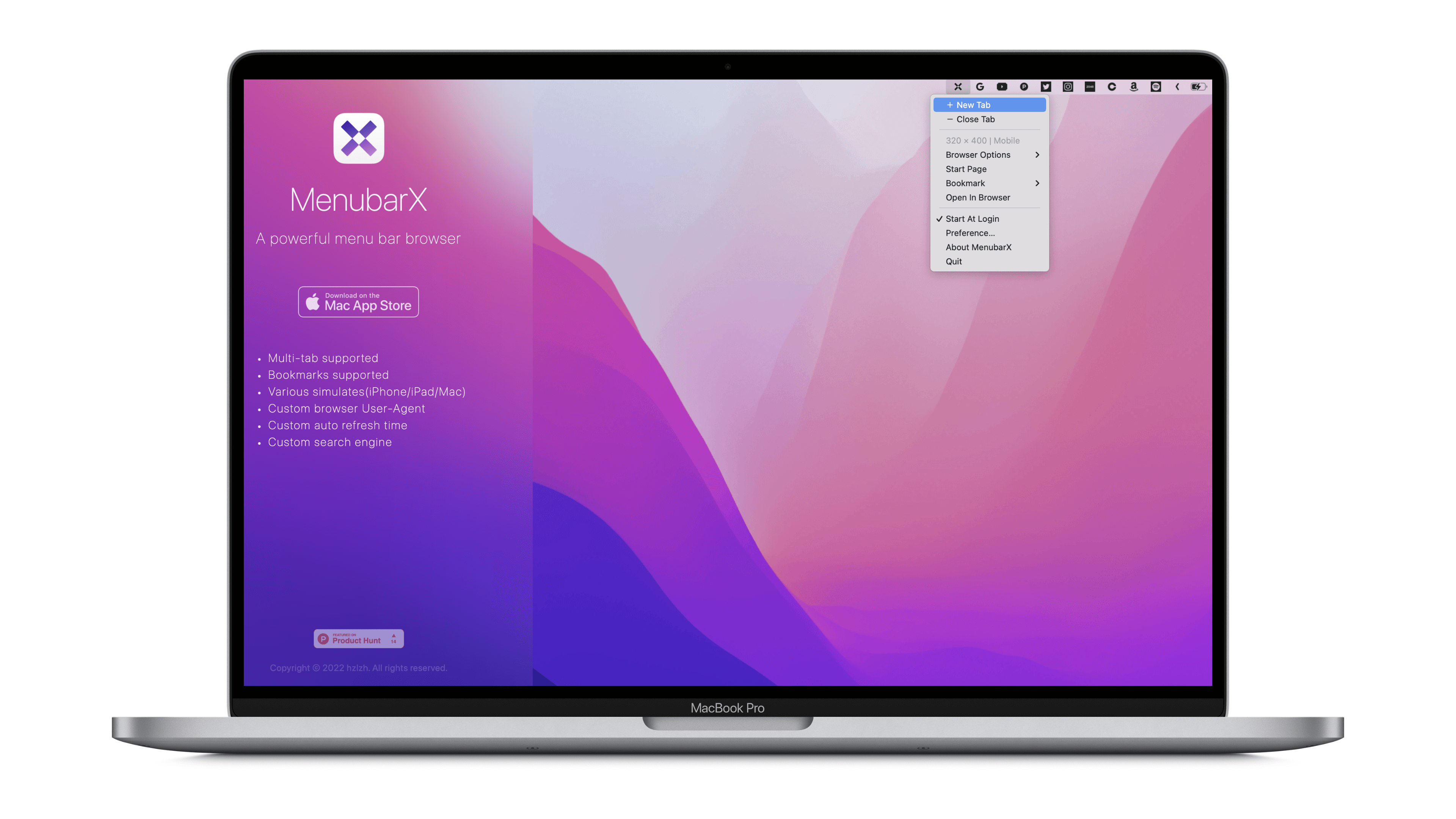 MenubarX —— macOS 菜单栏浏览器
