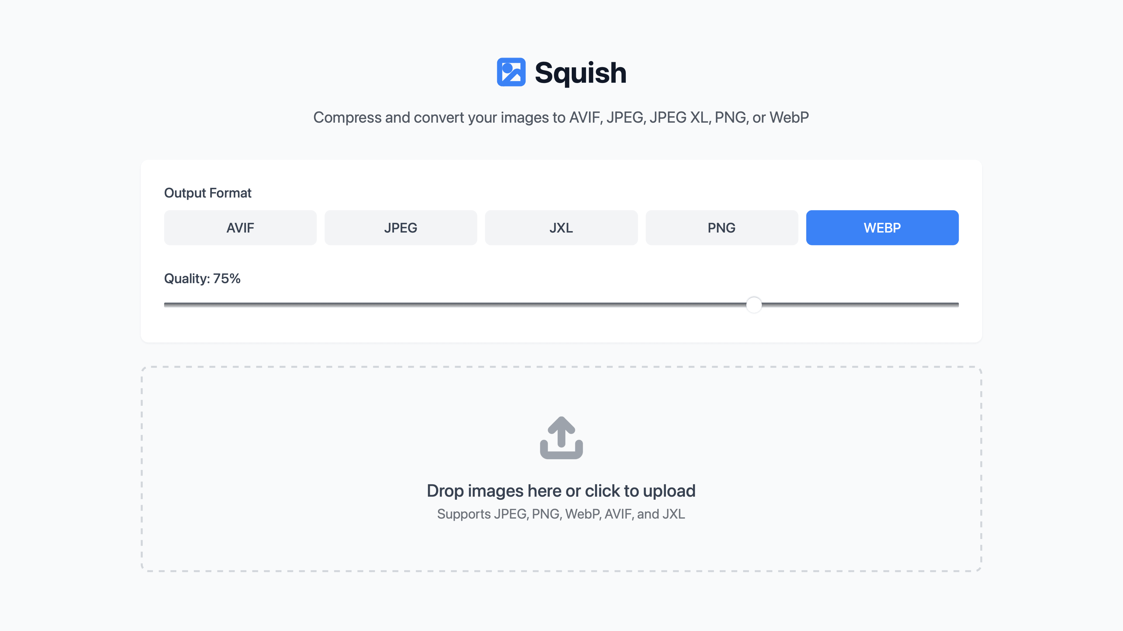 Squish: 基于浏览器的批量图像压缩工具