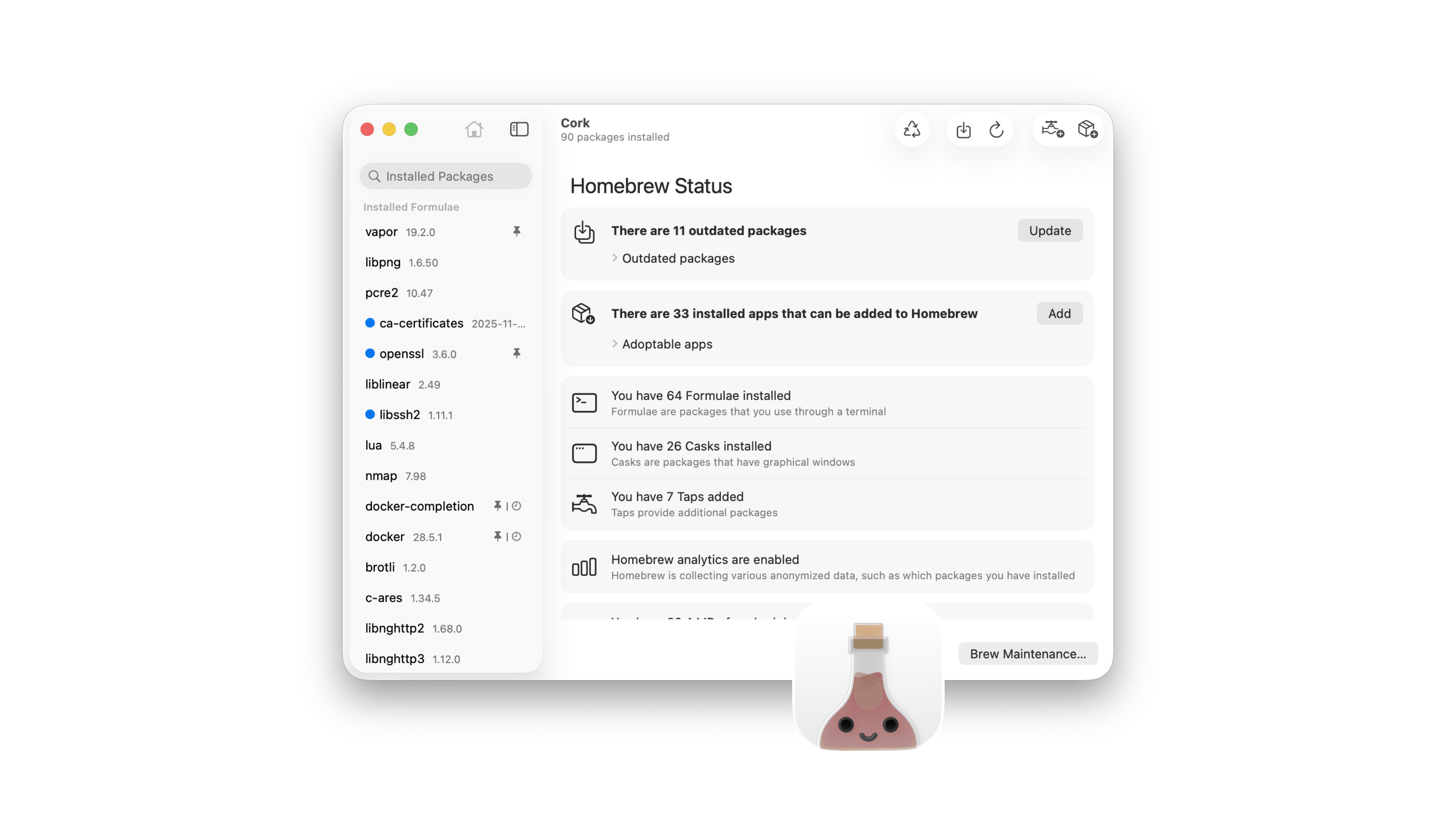 Cork：Homebrew 的 macOS 图形界面