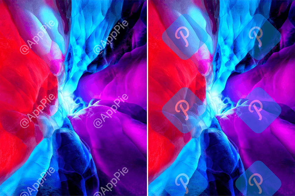 对比：左为文字水印，右为图片水印