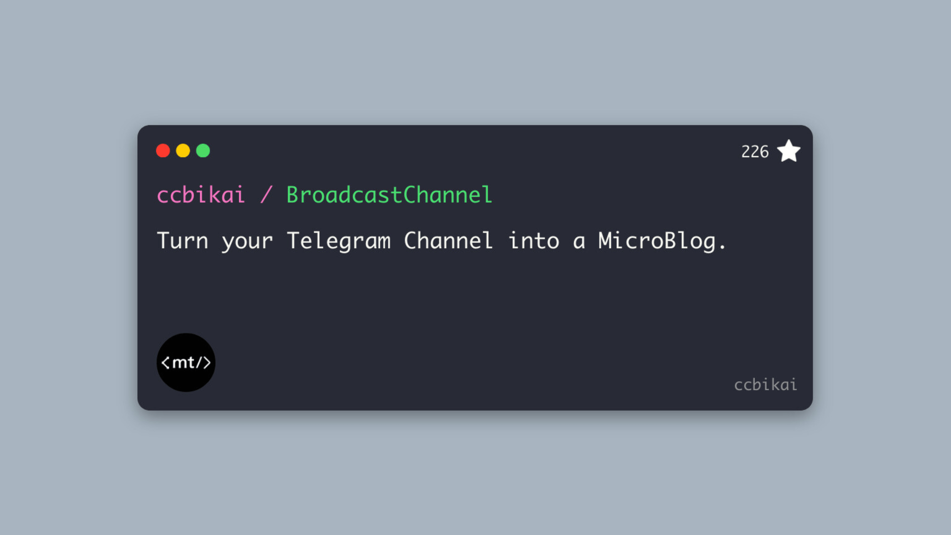 BroadcastChannel: 将 Telegram 频道转换为微博客